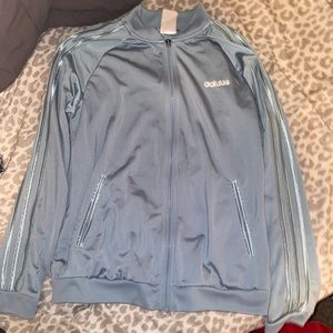 Light blue adidas track jacket